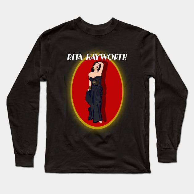 Rita Hayworth Long Sleeve T-Shirt by TL Bugg